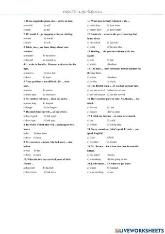 Multiple choice test 2