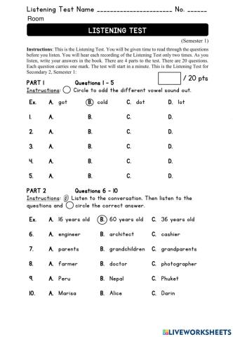 Listening Test