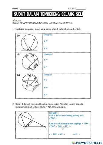 Sudut dan tangen bagi bulatan