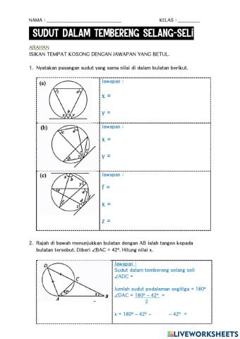 Sudut dan tangen bagi bulatan
