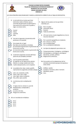 Evaluación de aprendizajes 17