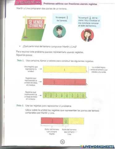 Problemas aditivos utilizando regletas
