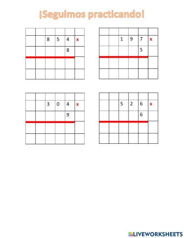 Multiplicaciones por una cifra