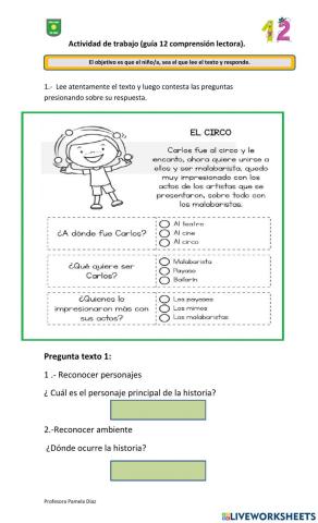 Comprensión lectora 12