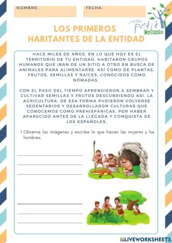 Los primeros  habitantes de la entidad