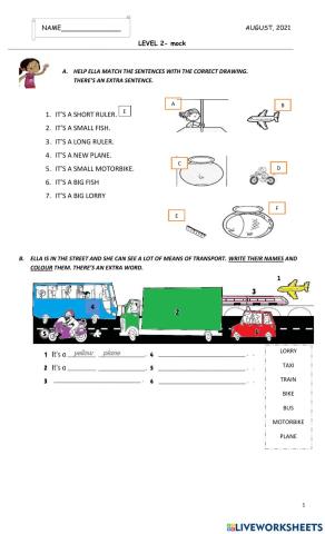 Level 2 - unt 2 mock