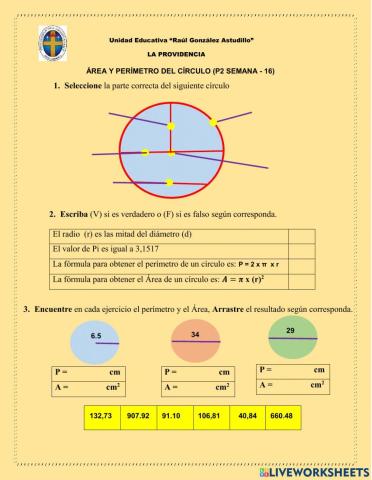 Périmetro y área cel círculo