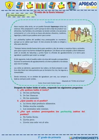 Lectura: El mito de la lluvia intensa