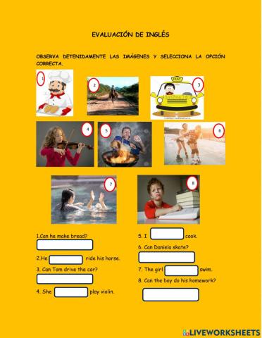 Evaluación de inglés