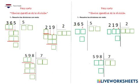 Paso corto de divisiones