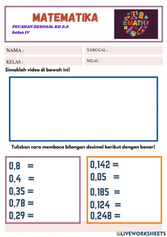 LKPD matematika pecahan desimal