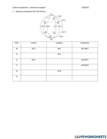 Latitud dan longitud
