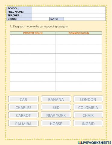 Clasification of nouns