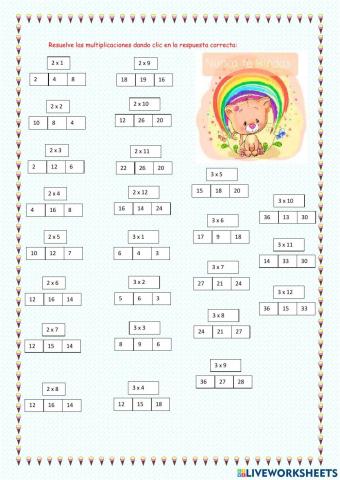 Practicamos las multiplicaciones