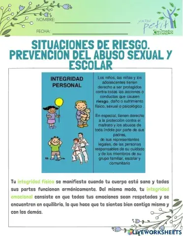 Situaciones de riesgo. Prevención del abuso sexual y escolar
