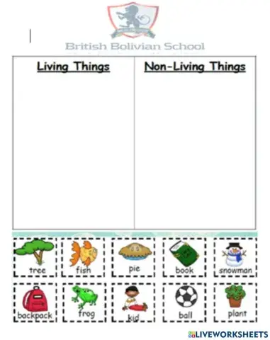 Sorting living and non-living things