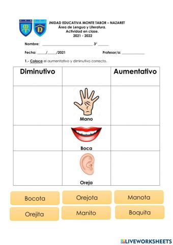 Aumentativos y diminutivos