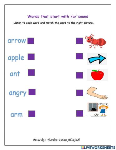 Words that start with -a- sound