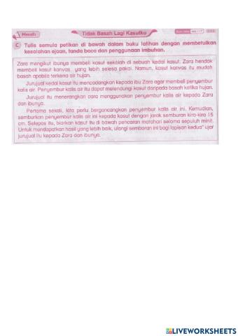 Tidak basah lagi kasutku