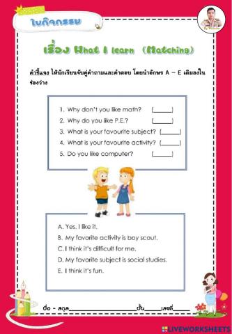 What I learn  (Matching)