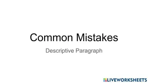 Common Mistakes (Descriptive Paragraph)