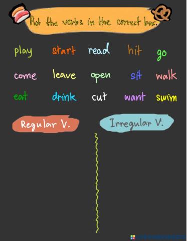 Regular verbs vs Irregular verbs