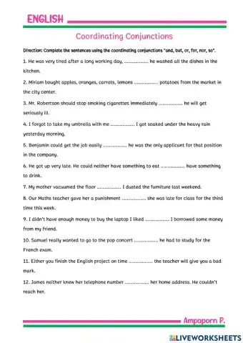 Coordinating Conjunctions