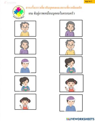 จับคู่ภาพเหมือนบุคคลในครอบครัว