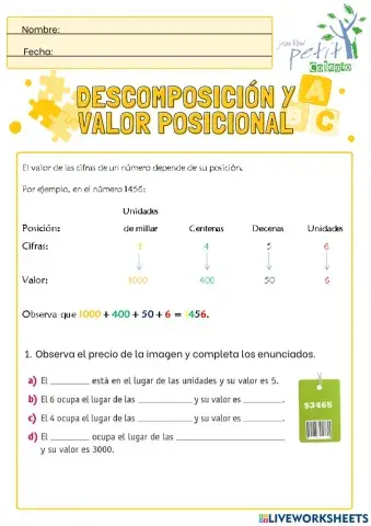 Descomposición y Valor Posicional
