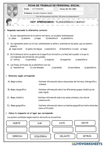 Planisferios y Mapas
