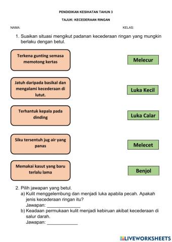 Kecederaan ringan (tahun 3)