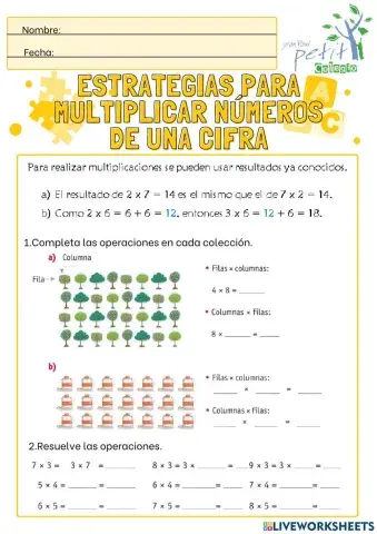 Estrategias para Multiplicar Números de una cifra