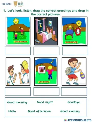 Worksheet about Greetings for Kids