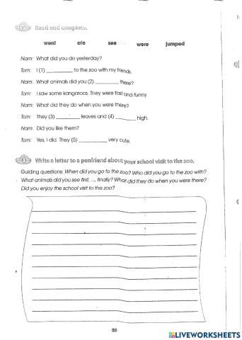 English 5 Bai tap cuoi tuan