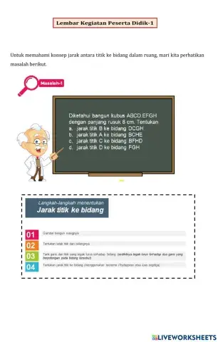 Jarak titik ke Bidang 1