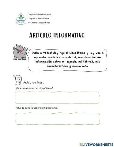 El artículo informativo