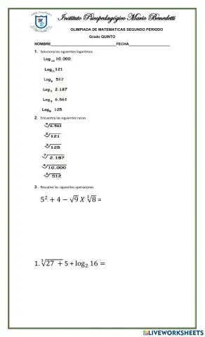 Evaluacion de matematicas