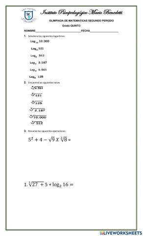 Evaluacion de matematicas