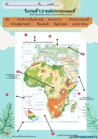 ใบงานที่ 1.2 องค์ประกอบแผนที่