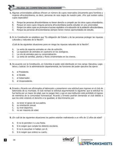 Competencias ciudadanas 9°