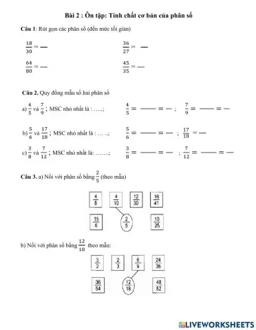 Vở bài tập toán 5- tiết 1