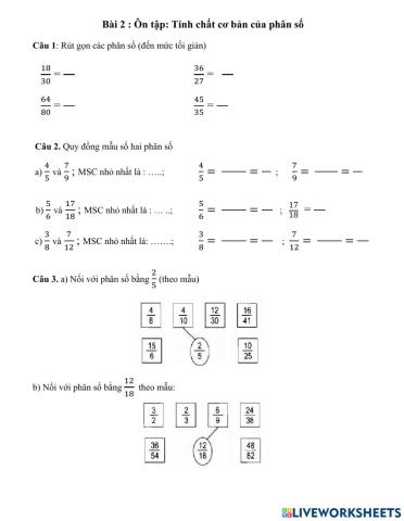 Vở bài tập toán 5- tiết 1