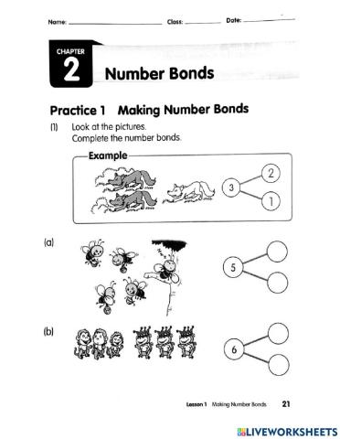 Number Bonds Worksheet
