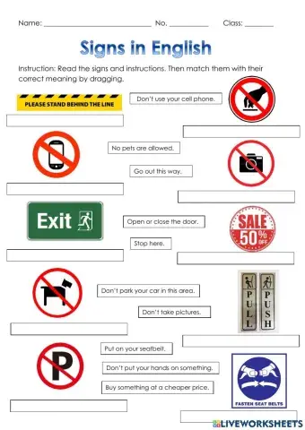 Signs in English