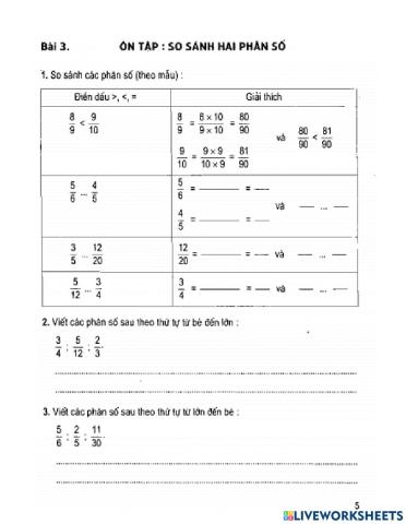 Vở bài tập toán 5- tiết 3