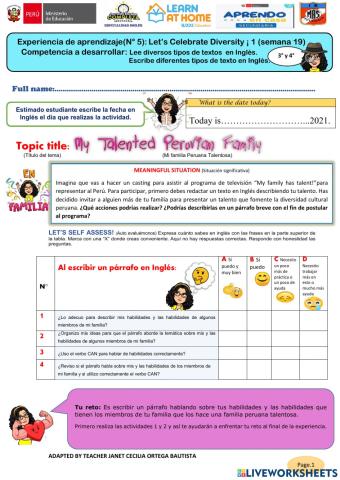 My talented Peruvian Family 1