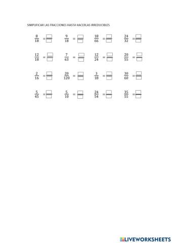 Simplificar Fracciones