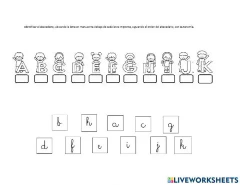 Abecedario con letra manuscrita