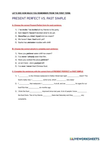 Present Perfect vs Past simple