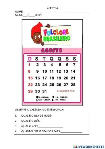 Atividades aee - agosto